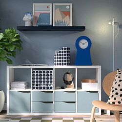 KALLAX - Insert with door, wave shaped/light grey-blue, 33x33 cm