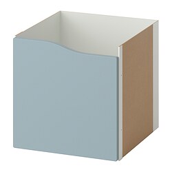KALLAX - Insert with door, wave shaped/light grey-blue, 33x33 cm