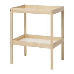 SNIGLAR - Meja ganti popok bayi, kayu beech/putih, 72x53 cm