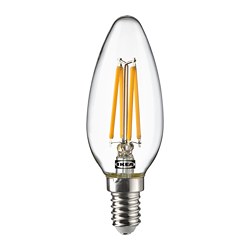SOLHETTA - Bohlam LED E14 250 lumen, chandelier/bening