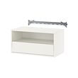 EKET - Wall mounted media shelf w rail, white, 70x35x35 cm