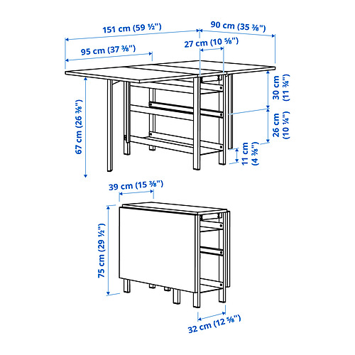 VIHALS/VIHALS table and 2 folding chairs