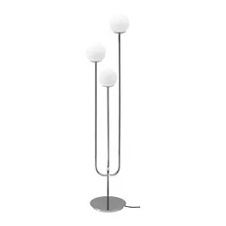 SIMRISHAMN - Lampu lantai, dilapisi krom/putih opal kaca