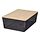 KUGGIS - box with lid, transparent black/bamboo, 18x26x8 cm | IKEA Indonesia - PE934412_S1