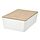 KUGGIS - box with lid, white/bamboo, 18x26x8 cm | IKEA Indonesia - PE934413_S1