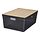 KUGGIS - box with lid, transparent black/bamboo, 37x54x21 cm | IKEA Indonesia - PE934417_S1