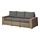 SOLLERÖN - 3-seat modular sofa, outdoor, brown/Frösön/Duvholmen dark grey, 223x82x88 cm | IKEA Indonesia - PE673506_S1