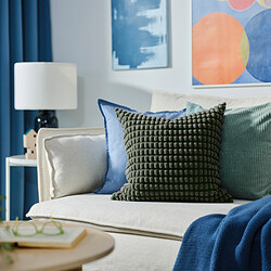 SVARTPOPPEL - Cushion cover, grey-green, 50x50 cm