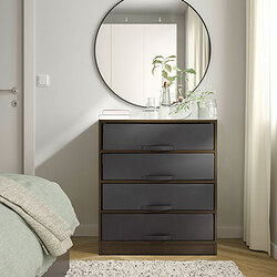 BRUKSVARA - Unit penyimpanan dengan 4 kotak, cokelat/abu-abu tua, 70x80 cm