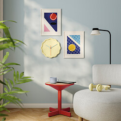 LAVSKRIKA - Wall clock, flower-shaped yellow, 31 cm