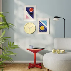 LAVSKRIKA - Wall clock, flower-shaped yellow, 31 cm