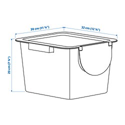 TRÖSKNING - Bin with lid, light beige, 12 l