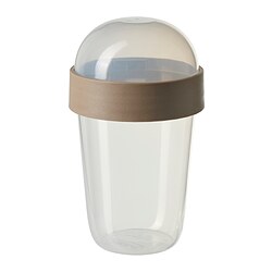 SPLITTERNY - Snack container, transparent/light grey-brown, 300 ml