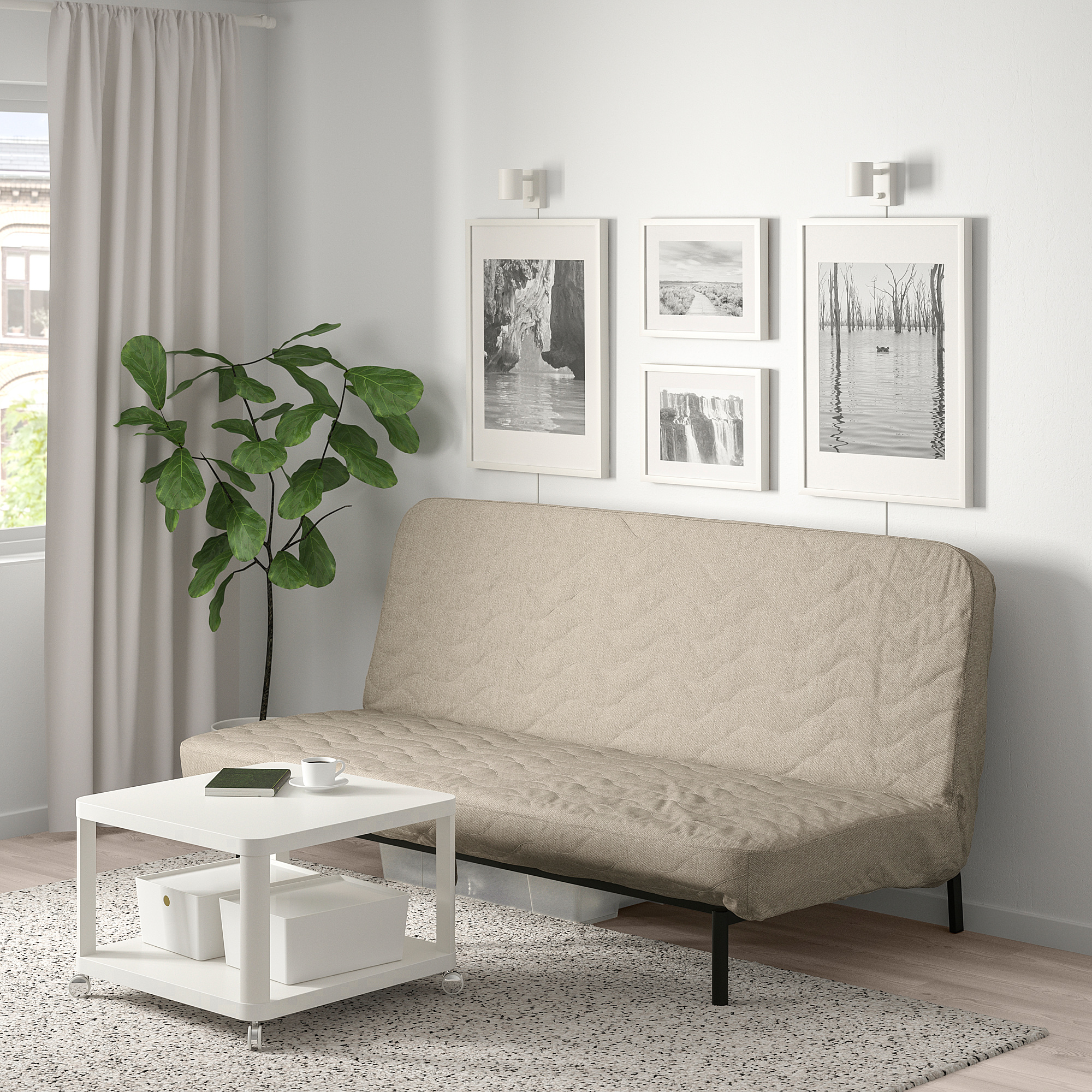 NYHAMN sofa tempat tidur 3 dudukan, dengan kasur kantong pegas/Hyllie