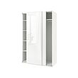 PAX/HASVIK - Wardrobe, white/high-gloss/white, 150x66x236 cm