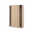 PAX/HASVIK - Lemari pakaian, efek kayu oak diwarnai putih/efek kayu oak diwarnai putih, 150x66x236 cm