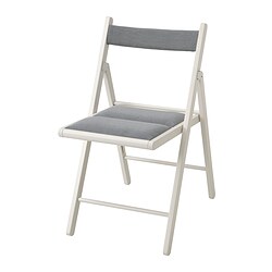 FRÖSVI - Folding chair, white/Knisa light grey