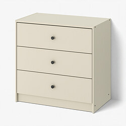 GURSKEN - Chest of 3 drawers, light beige, 69x67 cm