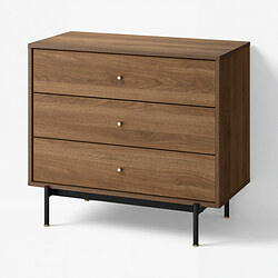 RÅDMANSÖ - Chest of 3 drawers, brown walnut effect, 90x48x81 cm