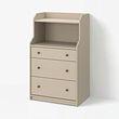 HAUGA - lemari 3 laci dengan rak, krem, 70x46x116 cm | IKEA Indonesia - E1038810_S2