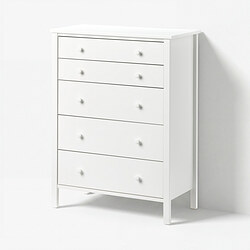 KILBERGET - Chest of 5 drawers, white/anchor/unlock-function, 76x102 cm