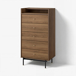 RÅDMANSÖ - Chest of 5 drawers, brown walnut effect, 70x48x132 cm