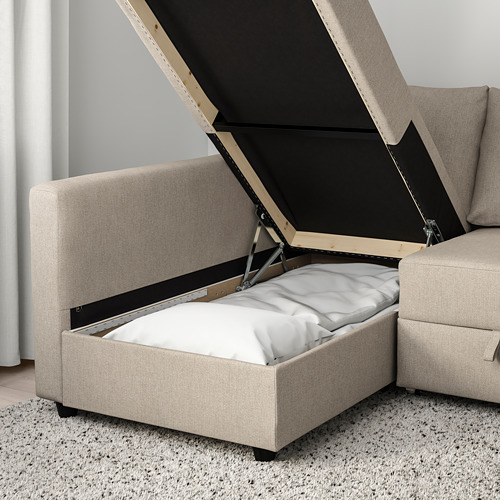 Friheten Corner Sofa Bed With Storage Hyllie Beige Ikea Indonesia