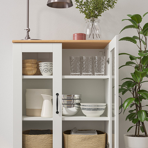 SKRUVBY kabinet dengan pintu kaca
