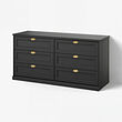 FÅGELFJÄLLET - chest of 6 drawers, black oak effect, 160x51x78 cm | IKEA Indonesia - E1038876_S2
