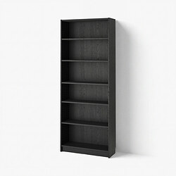 BILLY - Rak buku, hitam efek kayu oak, 80x28x202 cm