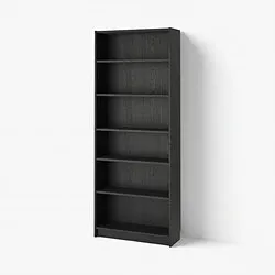 BILLY - Rak buku, hitam efek kayu oak, 80x28x202 cm