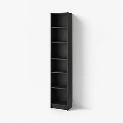BILLY - Rak buku, hitam efek kayu oak, 40x28x202 cm