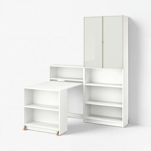 BILLY/HÖGBO bookcase comb w foldable table