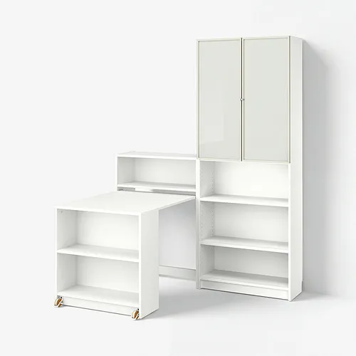 BILLY/HÖGBO bookcase comb w foldable table