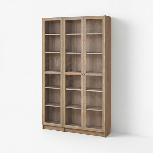 BILLY/OXBERG bookcase combination w glass doors