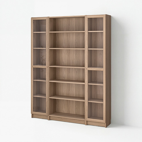 BILLY/OXBERG bookcase combination w glass doors