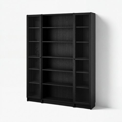 BILLY/OXBERG bookcase combination w glass doors