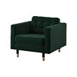 LANDSKRONA - Armchair, Djuparp dark green/wood