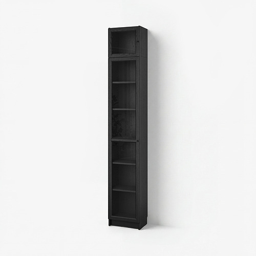 BILLY/OXBERG bookcase w glass doors/ext unit