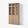 BILLY/OXBERG bookcase w hght ext ut/pnl/glss drs