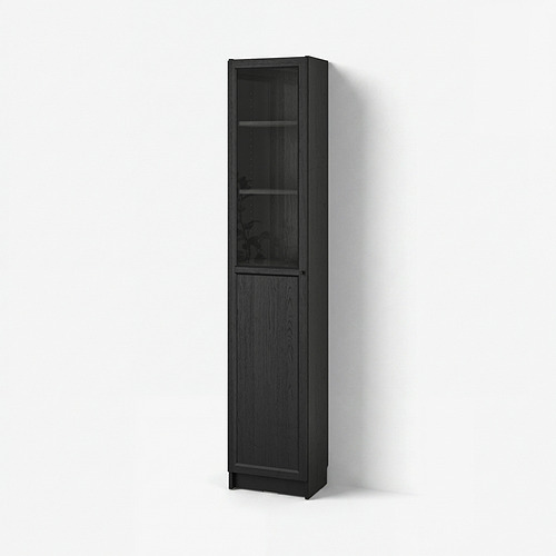 BILLY/OXBERG lemari buku dg panel/pintu kaca