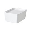 KUGGIS - Box with lid, white, 13x18x8 cm