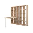 LAGKAPTEN/KALLAX - Desk combination, white/white stained oak effect, 182x159x182 cm
