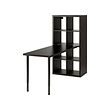 LAGKAPTEN/KALLAX - Desk combination, black/black-brown, 77x159x147 cm