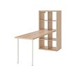 LAGKAPTEN/KALLAX - Desk combination, white/white stained oak effect, 77x179x147 cm