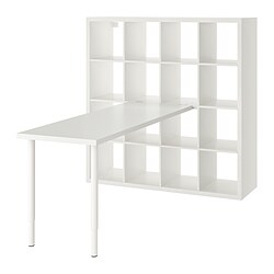 LAGKAPTEN/KALLAX - Desk combination, white, 147x179x147 cm