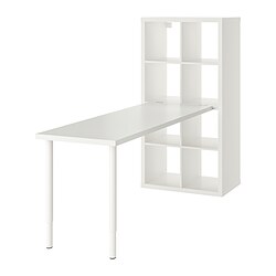 LAGKAPTEN/KALLAX - Desk combination, white, 77x179x147 cm