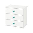 GODISHUS - Chest of 3 drawers, white, 60x40x60 cm