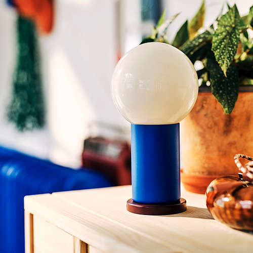IKEA PS 2026 LED portable lamp, battery-operated dimmable/blue