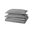 ÄNGSLILJA - Duvet cover and 2 pillowcases, grey, 240x220/50x80 cm